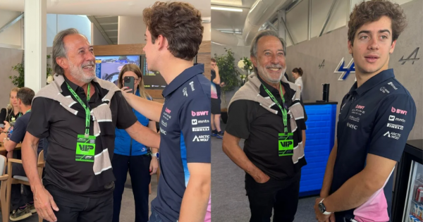 Franco Colapinto recibió la inesperada visita de Guillermo Francella en Canadá