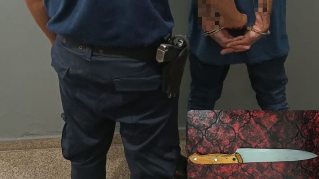 Amenazó a su pareja con una cuchilla