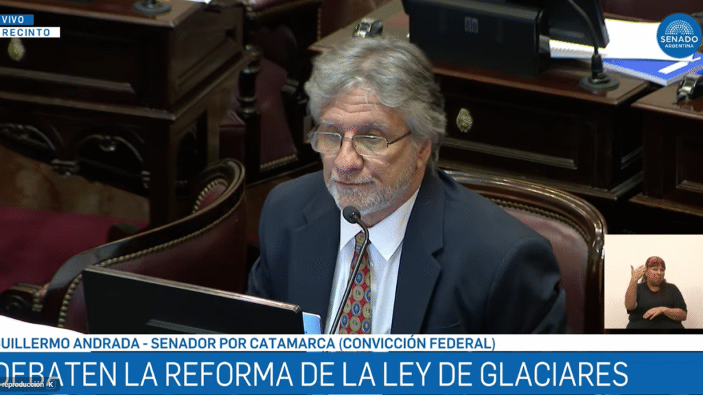 Guillermo Andrada apoyó cambios en la Ley de Glaciares
