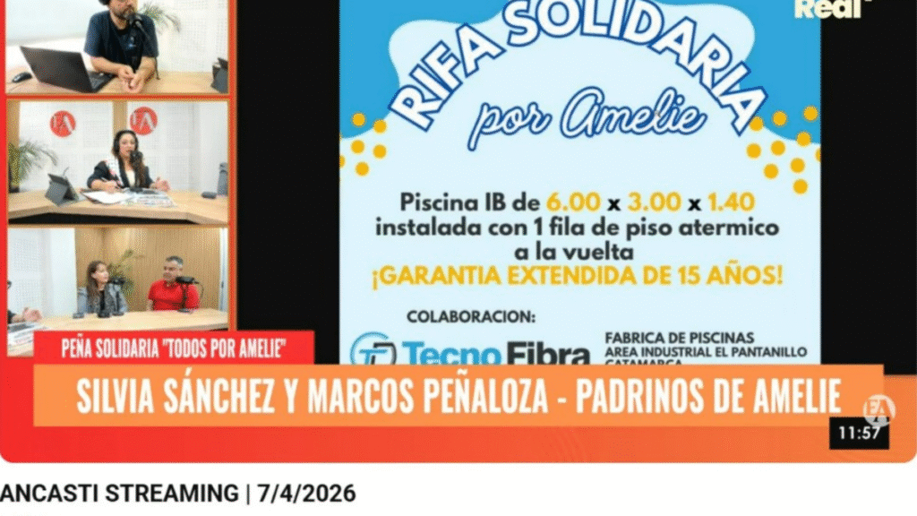 Esta noche es la peña solidaria por Amelie y por la causa se sortea una piscina
