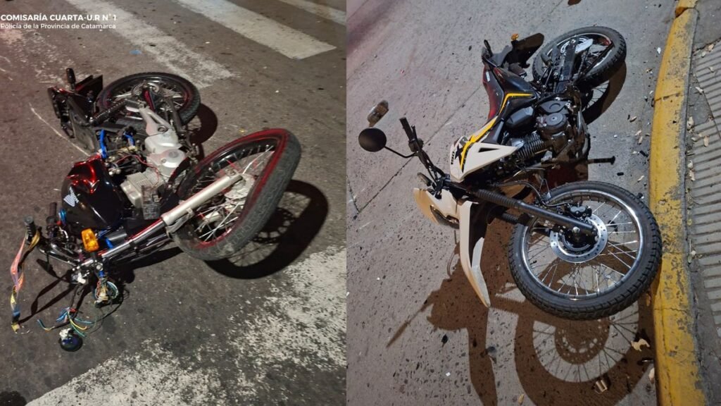 Tres personas lesionadas tras un choque entre motocicletas en la capital Tres personas lesionadas tras un choque entre motocicletas en la capital