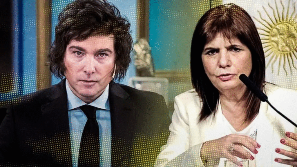 Milei saludó a Bullrich en medio de tensiones internas