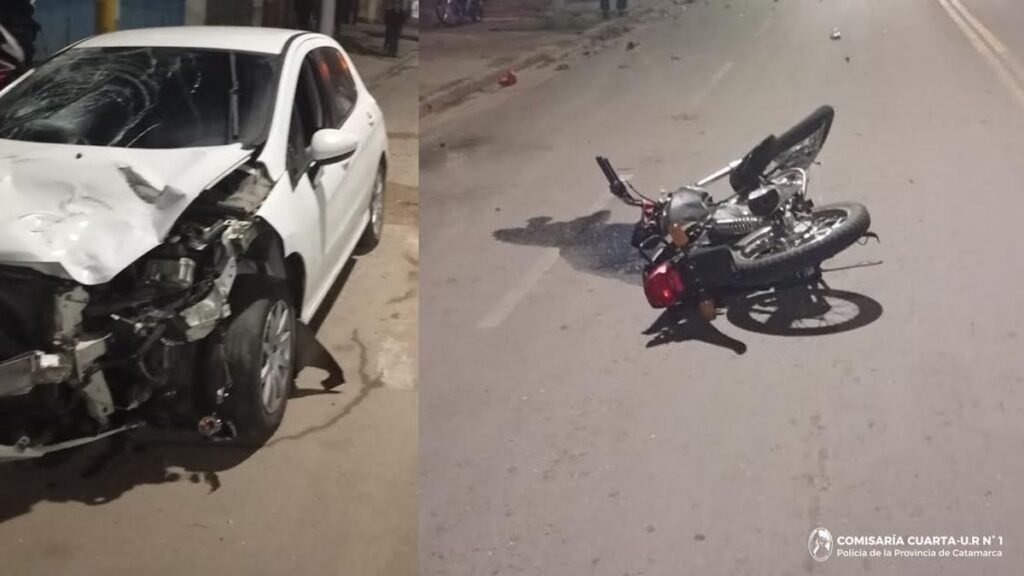 Choque entre un auto y una moto dejó un joven hospitalizado en la Capital