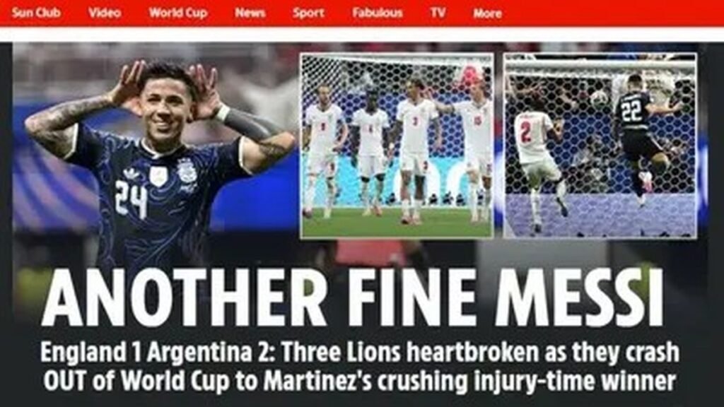 La reacción de los diarios ingleses al triunfo de Argentina sobre Inglaterra La reacción de los diarios ingleses al triunfo de Argentina sobre Inglaterra