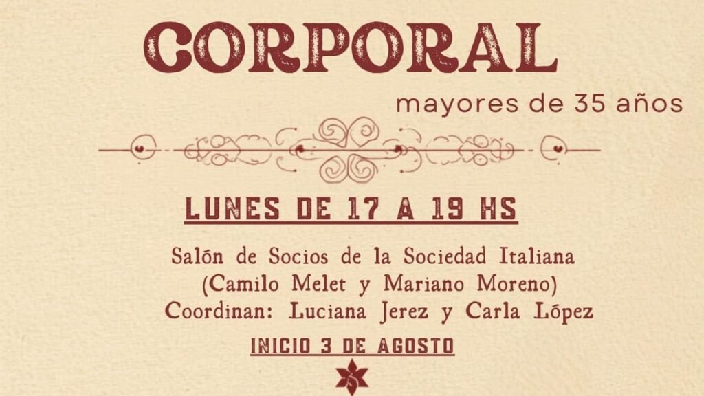 Dictan un taller de teatro y expresión corporal en la Sociedad Italiana
