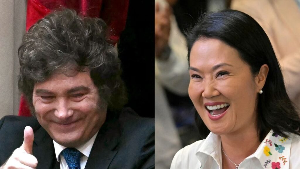 Javier Milei felicitó a Keiko Fujimori tras el triunfo en Perú