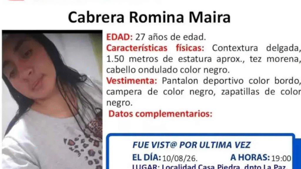 Se desplegó un amplio operativo de rastrillaje en busca de Maira Cabrera Se desplegó un amplio operativo de rastrillaje en busca de Maira Cabrera