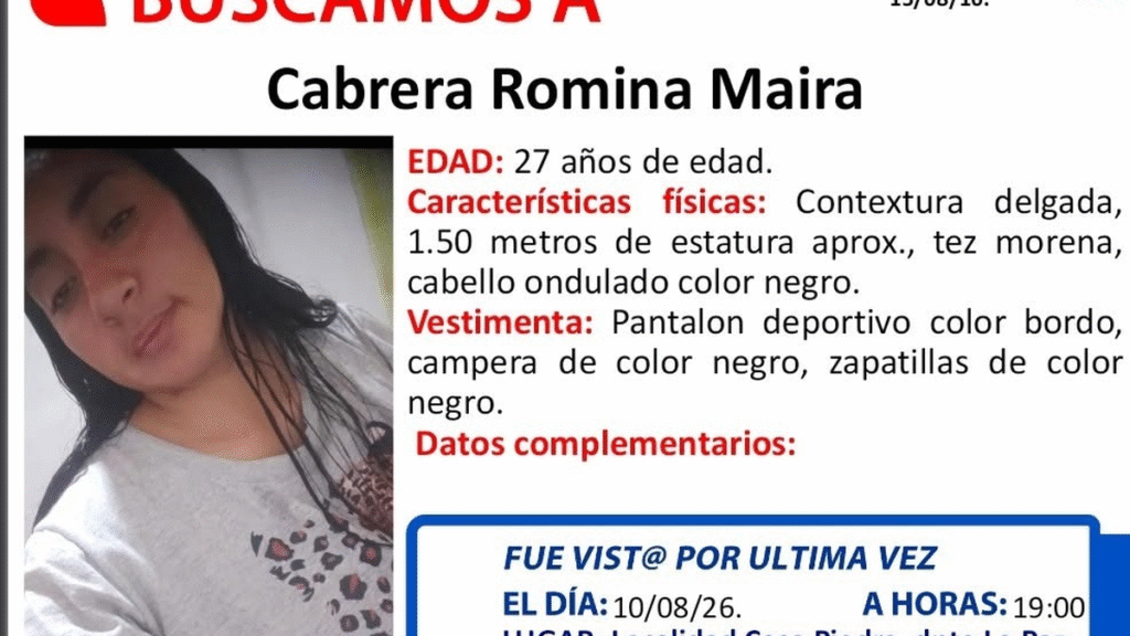 Búsqueda de Romina Cabrera: hay un arrestado e investigan si viajó en un camión